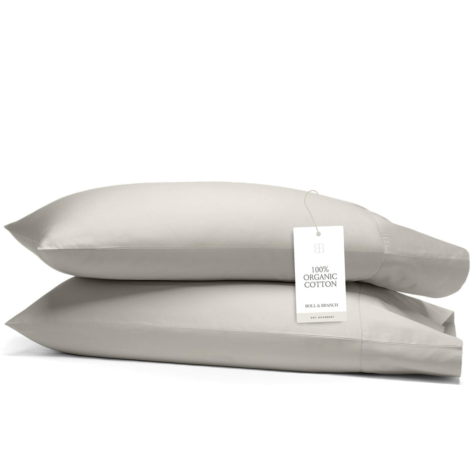Boll & Branch Percale Hemmed Pillowcase Set – 100% Organic Cotton