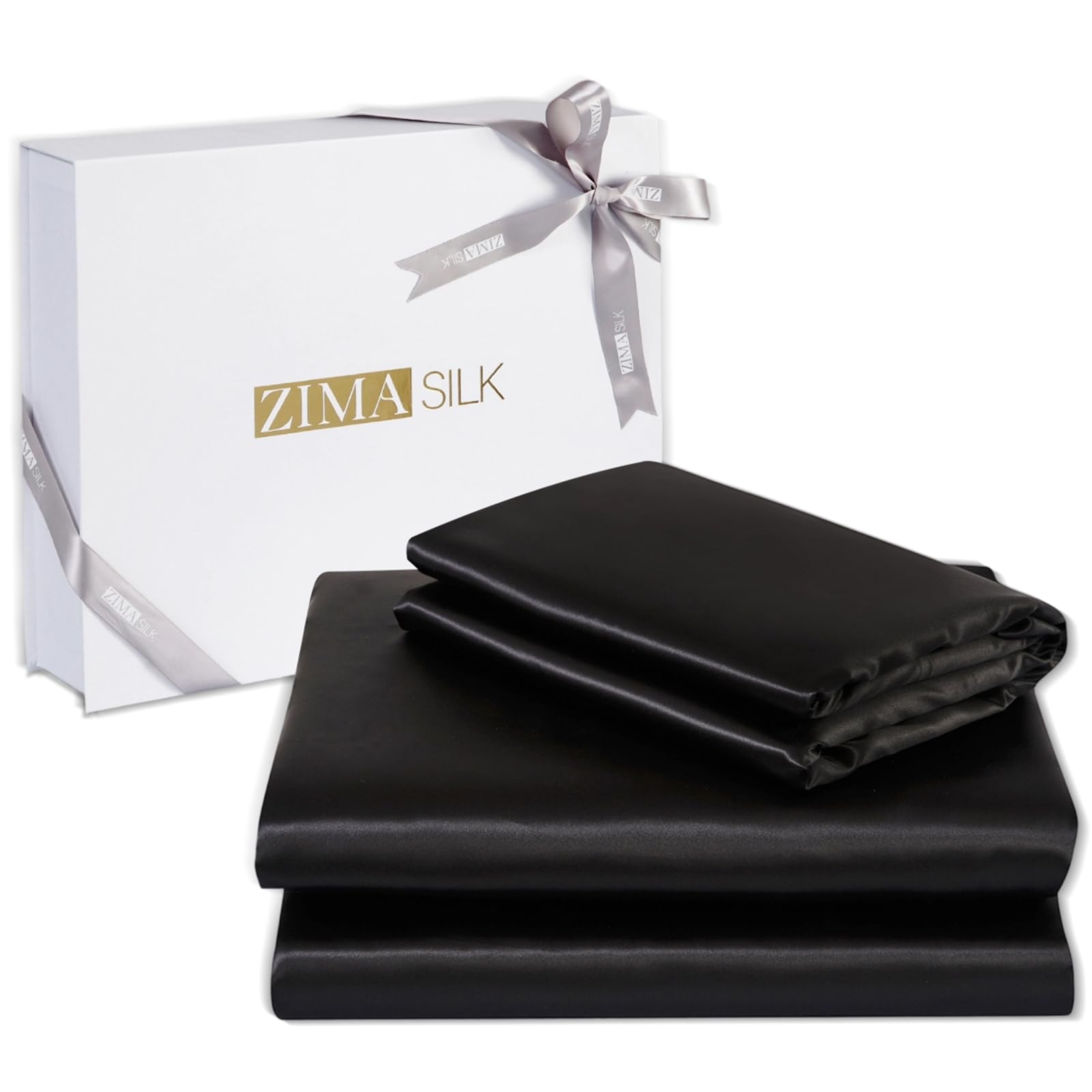 ZIMASILK 100% Mulberry Silk Bedding Sheet Set,All Side 19 Momme Silk
