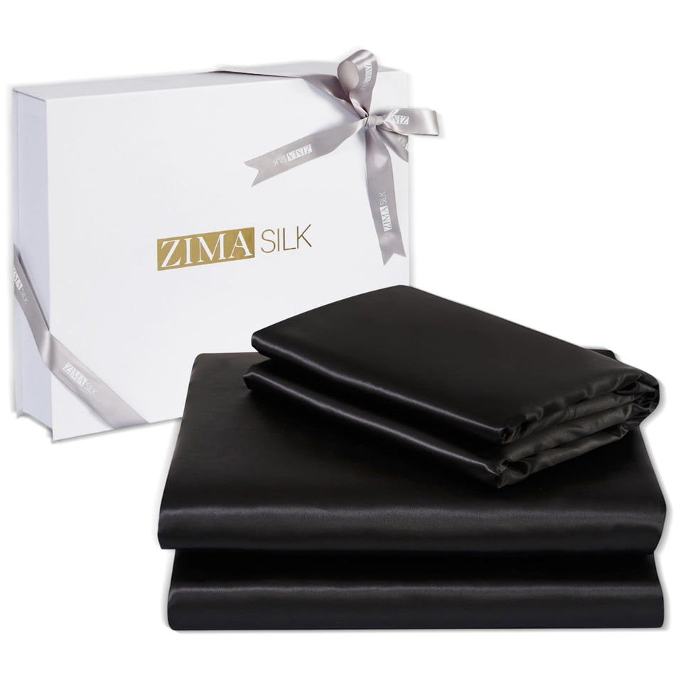 ZIMASILK 100% Mulberry Silk Bedding Sheet Set,All Side 19 Momme Silk