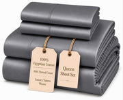 Egyptian Cotton Sateen Sheet Set – Deep Pocket