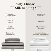 ZIMASILK 100% Mulberry Silk Bedding Sheet Set,All Side 19 Momme Silk