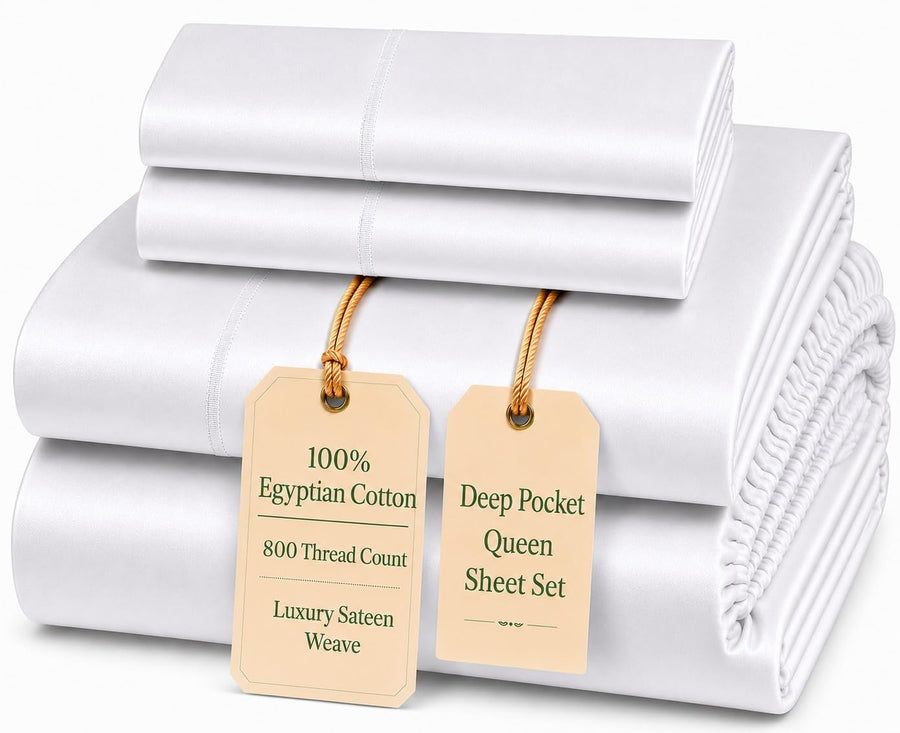 Egyptian Cotton Sateen Sheet Set – Deep Pocket