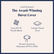 Brooklinen Luxury Percale Duvet Cover (Extra-Long Corner Ties and Button Closure)