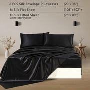 ZIMASILK 100% Mulberry Silk Bedding Sheet Set,All Side 19 Momme Silk