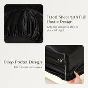 ZIMASILK 100% Mulberry Silk Bedding Sheet Set,All Side 19 Momme Silk