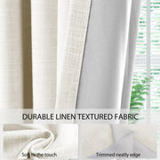 Faux Linen Blackout Curtains